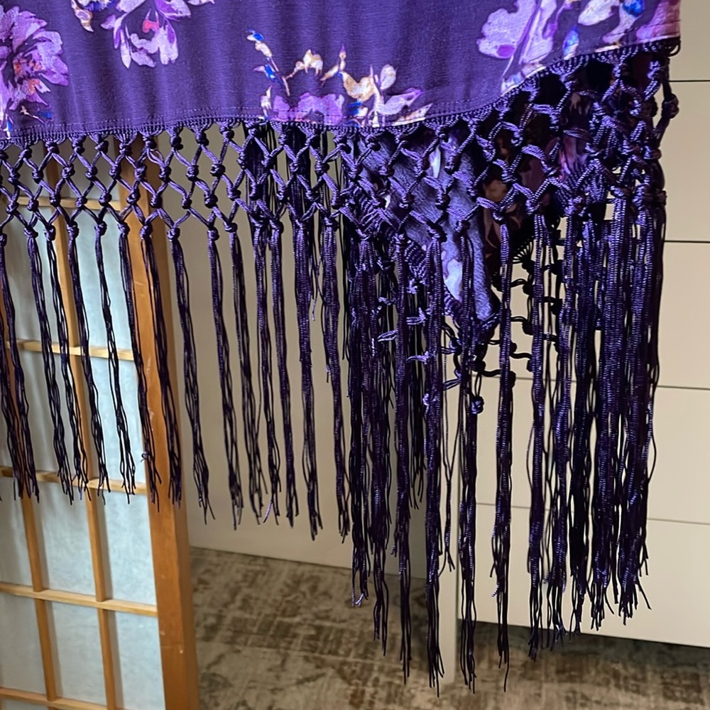 Torrid Floral Print Fringe Kimono in Waters Edge Size 1x (14 - 16) - Picture 10 of 13